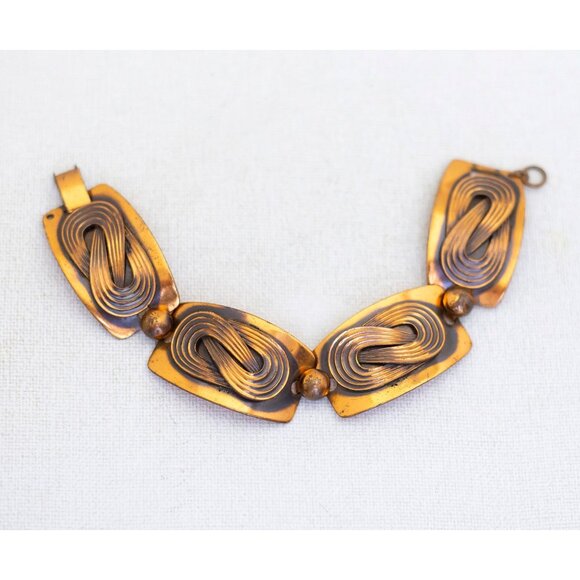 7 inch Copper Elegant Wavy Spiral Bracelet - A24 - Picture 1 of 3